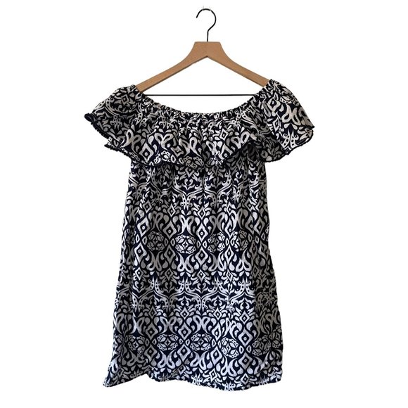 Tommy Bahama Ikat Diamond Off-The-Shoulder Linen Dress - Picture 3 of 8